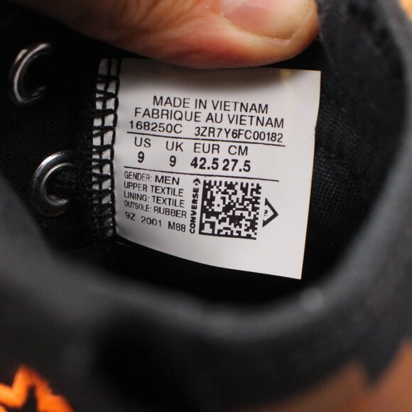 Converse UNT1TL3D High Not A Chuck Men's Size 9 Black Orange Athletic Shoes - Picture 3 of 9